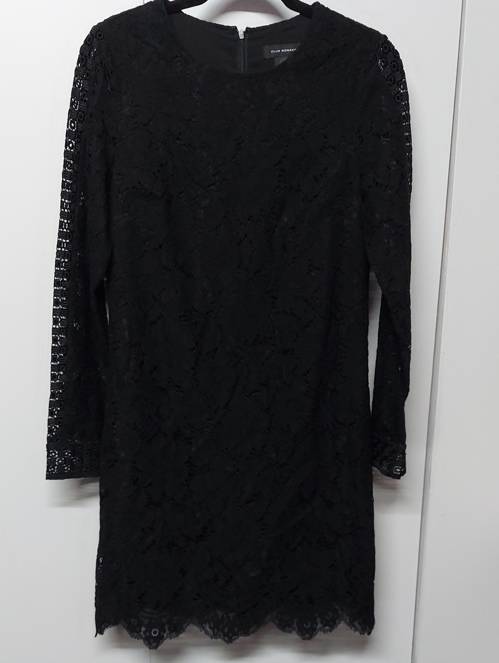 Club Monaco Mulan Dress Robe Black Lace Long-Sleeve Sheath Dress Nwt Size 2